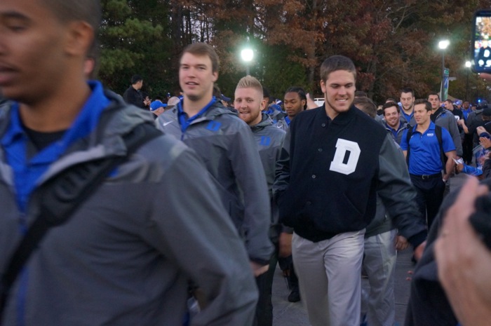 Duke football players 3  love the Varsity Jacket photo by Kathy Miller