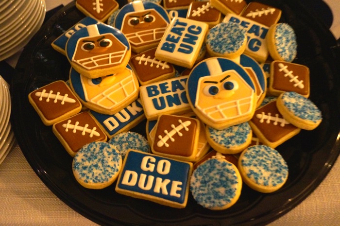 Duke/ UNC football cookies at the Brodhead tailgate photo by Kathy Miller