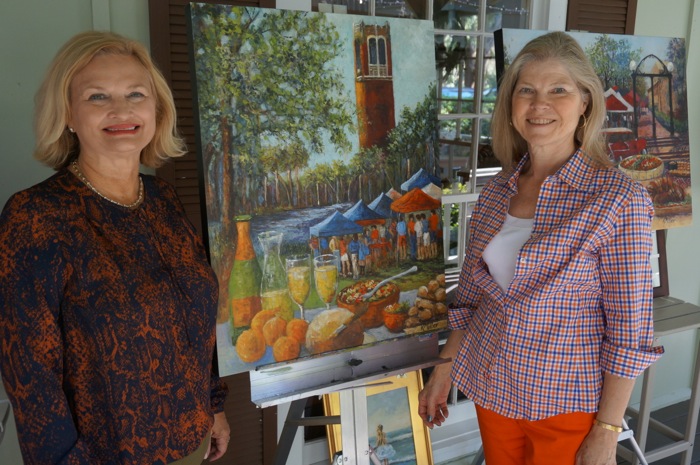 Vicki May and RuthAnne Hicks at The Plantation Shops Amelia Island, FL photo by Kathy Miller