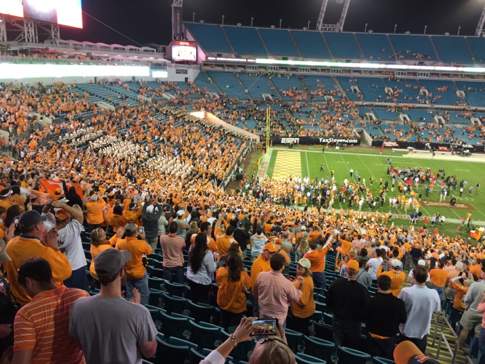 Players sing with Tennessee Waltz rendition of Tennessee Waltz and Rocky Top photo by Kathy Miller