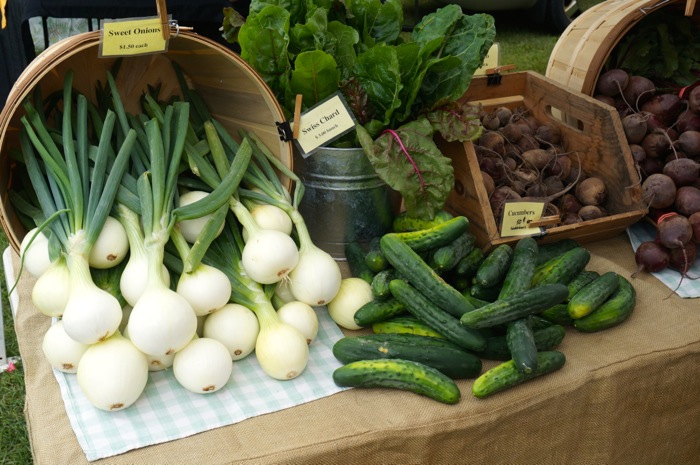 Onions from Dorset Farmers Market Dorset Vermont photo by Kathy Miller