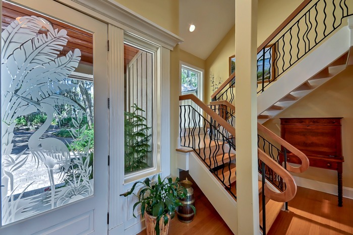 Special Bird doors and funky contemporary railing 