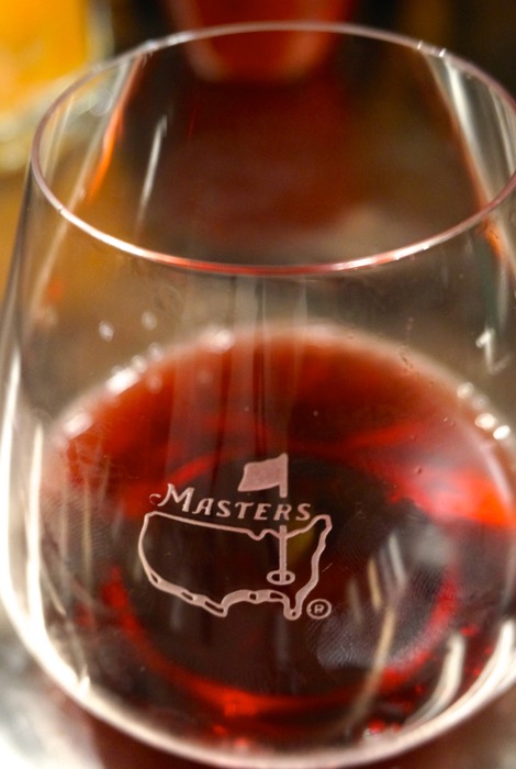 Celebrating The Masters with a glass of red wine photo by Kathy Miller