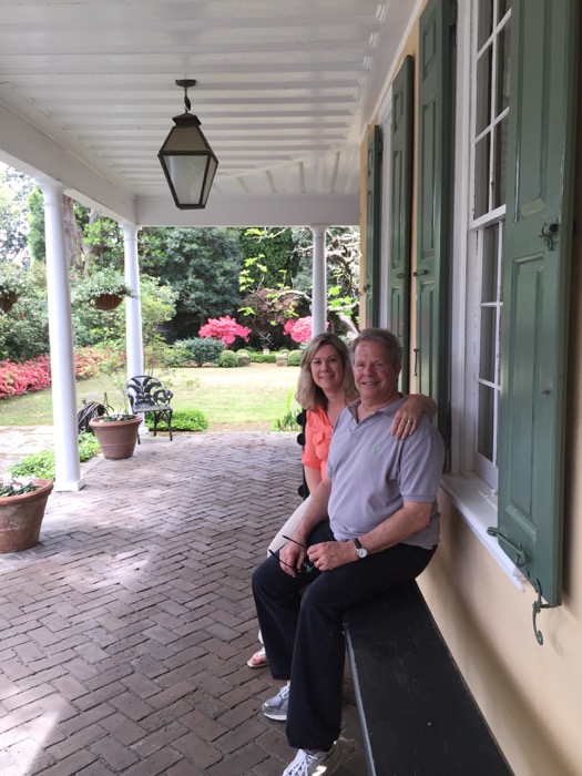 Phil and Laura Huffman on joggling board in Charleston photo by Kathy Miller