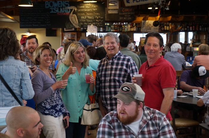 Laura and Phil at Bowens Island Restaurant photo by Kathy Miller