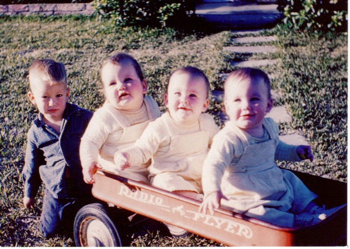 Dave and the triplets photo courtesy of Kathy Miller