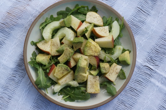 Apple, Avocado, Cucumber Salad with Mint Dressing photo by Kathy Miller