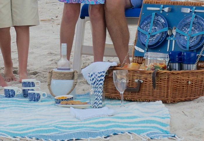 Picnic basket, blanket and a great menu photo by Kathy Miller