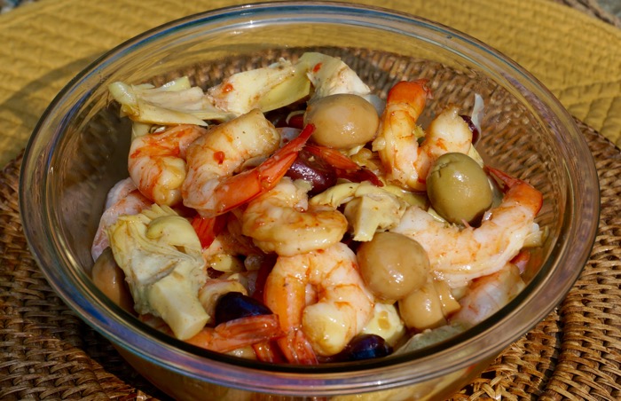 Marinated Shrimp Salad With Artichoke Hearts and Olives photo by Kathy Miller