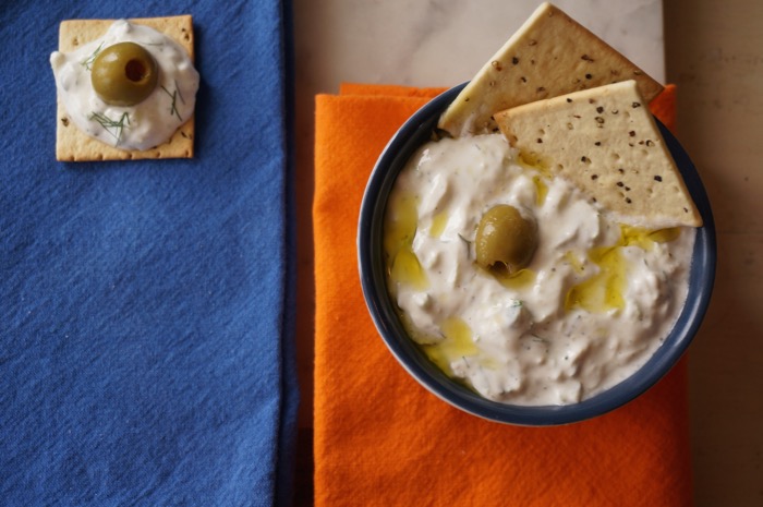 Tzatziki with olive oil photo by Kathy Miller