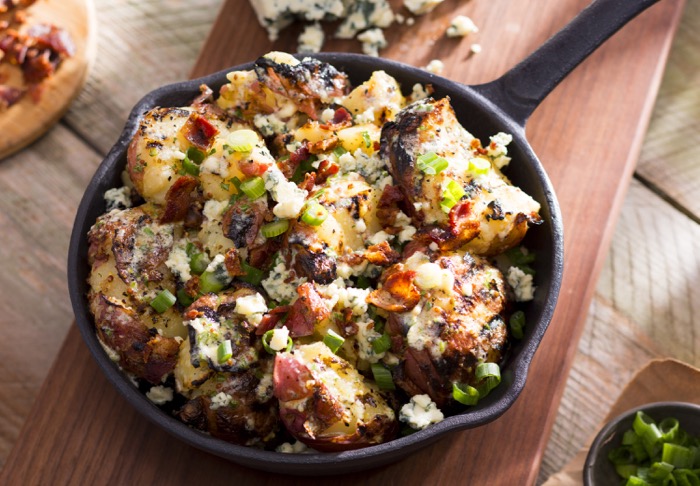 LongHorn Steakhouse Roasted Red Potato Salad in a skillet photo by LongHorn Steakhouse
