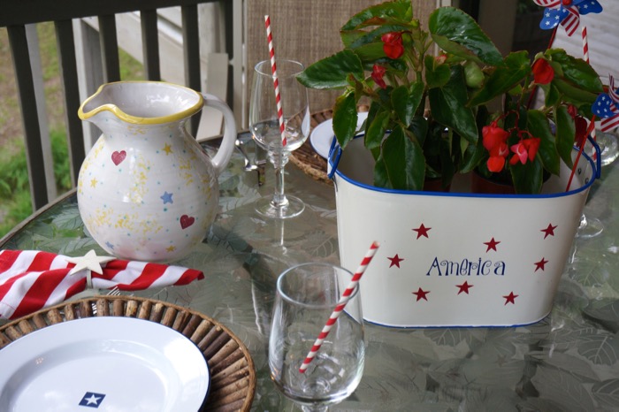 Memorial Day straws and table decorations photo by Kathy Miller