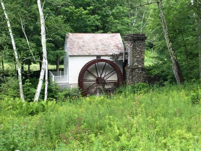The Old Mill with water wheel on Dorset Hollow photo by Kathy Miller