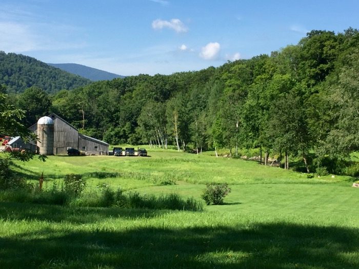 Dorset Hollow Barn and brook photo by Kathy Miller