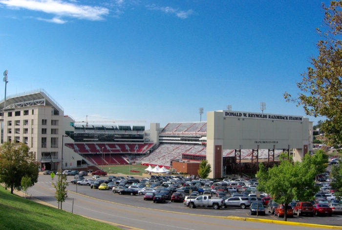 Arkansa Razorback Stadium and The Pit Tailgating spot photo by Kathy Miller