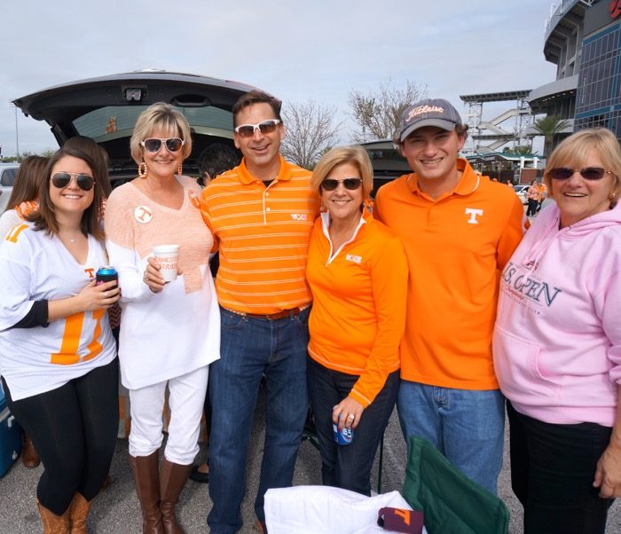 Tennessee/ Va Tech fans at Iowa game photo by Kathy Miller