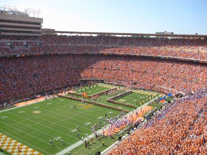 University of Tennessee, Pride of the Southland band and the famous T photo by Kathy Miller
