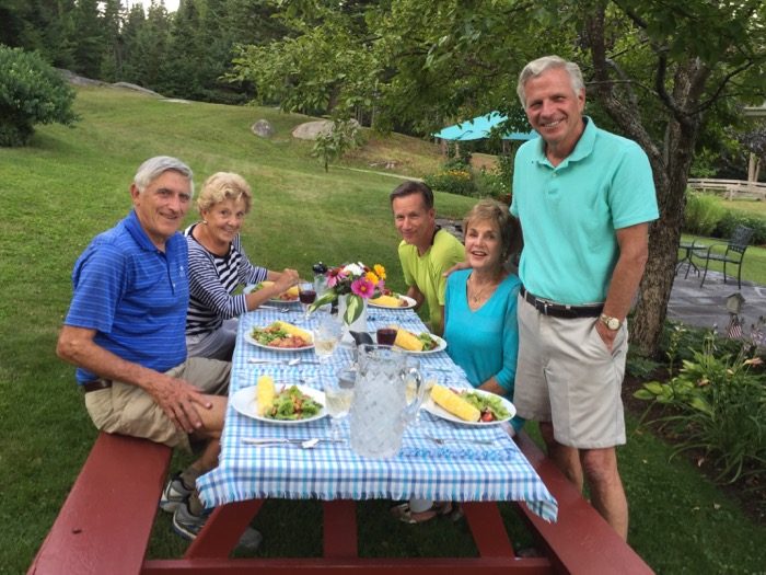 The Kolar gathering at dinnertime photo by Kathy Miller