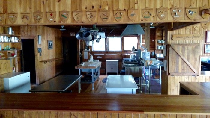 Camp Winape dining hall kitchen photo by Kathy Miller