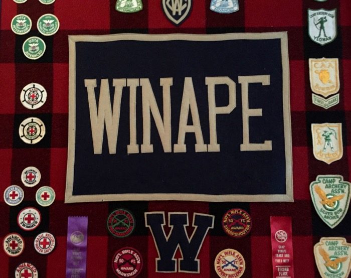 Camp Winape badges photo by Kathy Miller