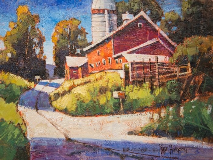 Waite Hill Farm barn painting by Peter Huntoon 