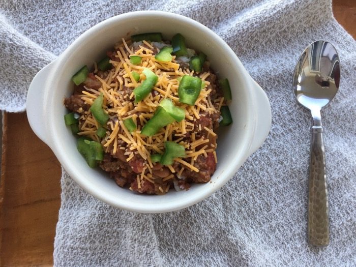 chili over grits photo by Kathy Miller