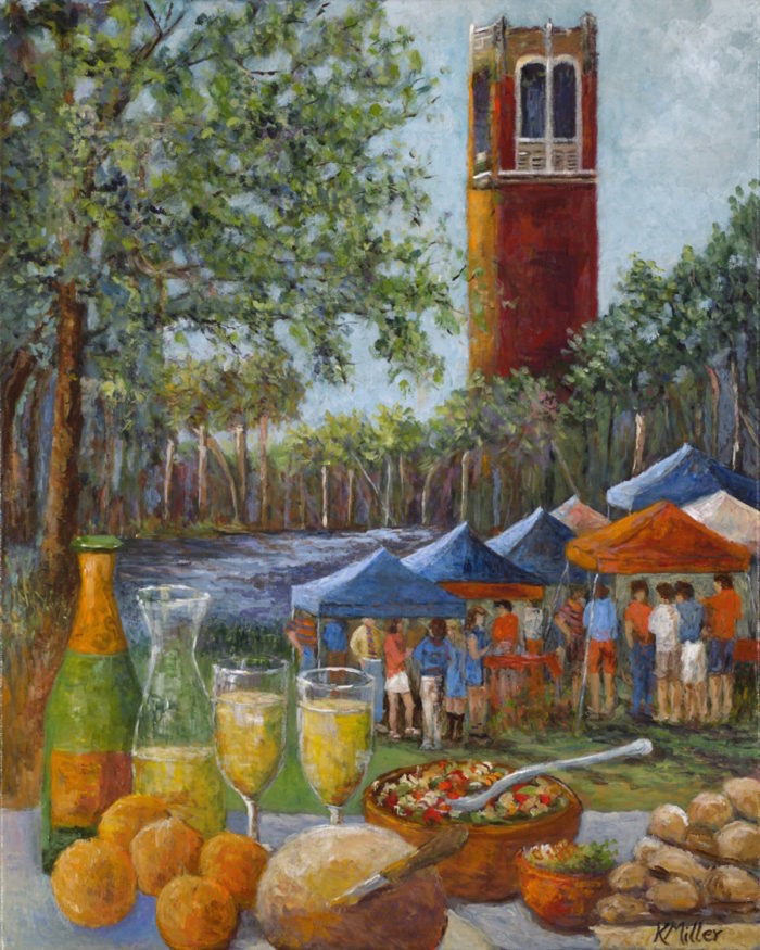 Tailgating In The Swamp, University of Florida painting and print by Kathy Miller