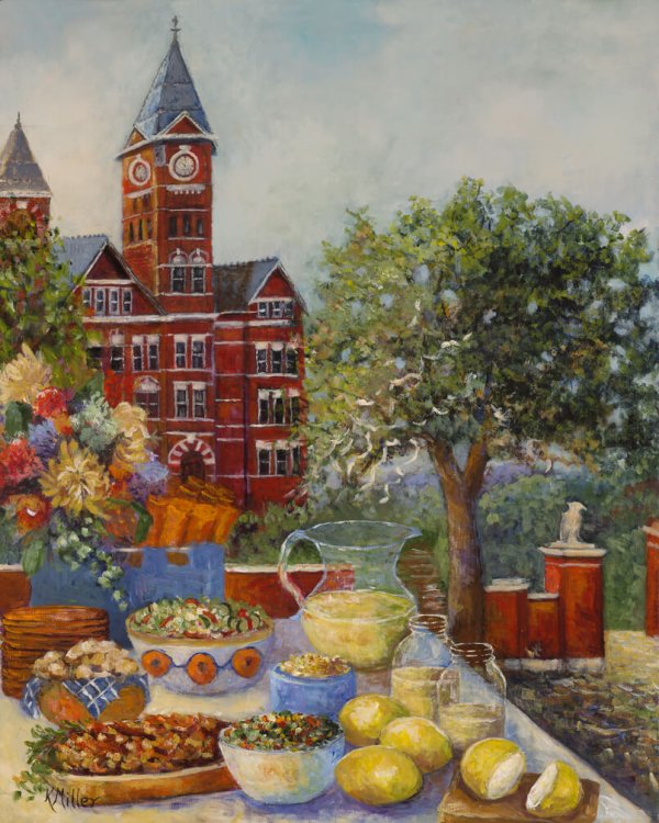 Tailgating At Toomers Corner painting by Kathy Miller