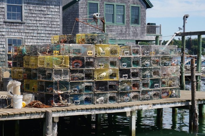 lobster traps outsid Thurston's Lobster Pound photo by Kathy Miller