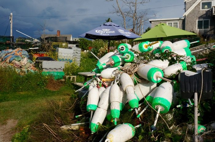 Lobster equipment, buoys and traps photo by Kathy Miller