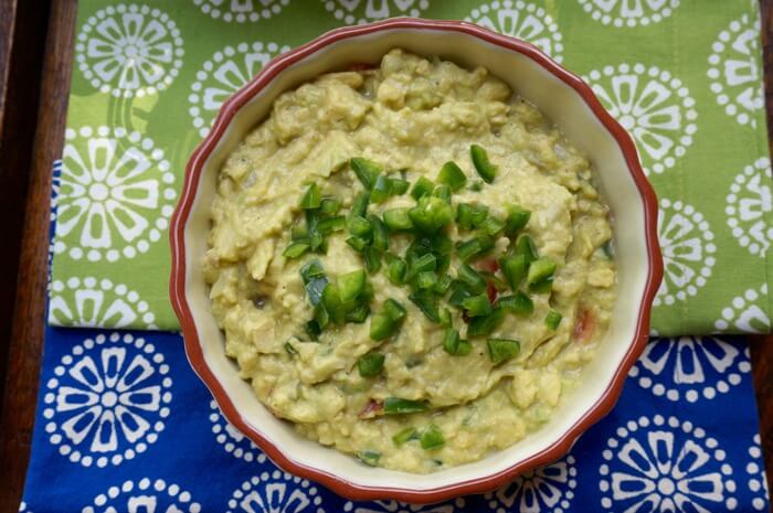 Guacamole with jalapeno pepper photo by Kathy Miller