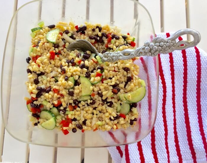 Corn and Cucumber Salad photo by Kathy Miller