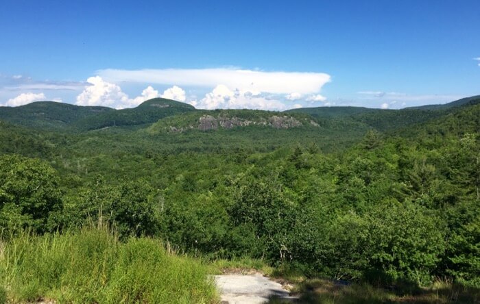 Panthertown Valley looking at Little Green Mountain from Salt Rock Gap photo by Kathy Miller