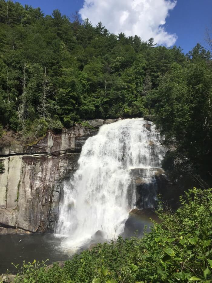 Rainbow Falls on The Horsepasture River photo by Kathy Miller