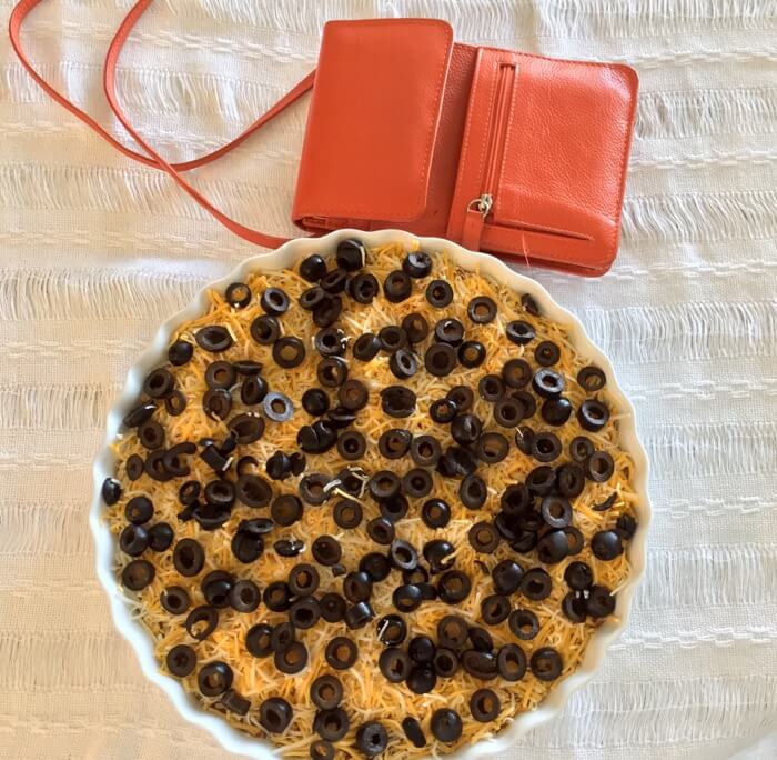 Donna's Dip with orange tailgating purse photo by Kathy Miller