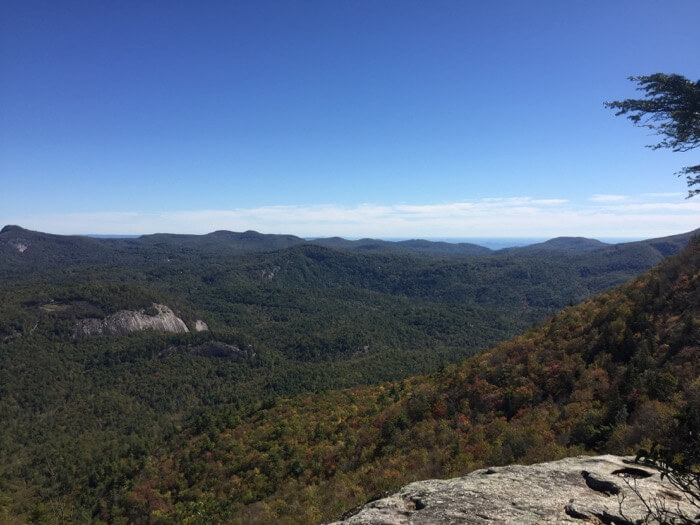 View from Devil's Courthouse, Whiteside Mountain photo by Kathy Miller