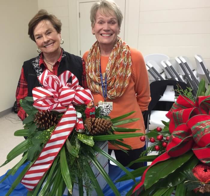 Sylvie Baxter and Carol Ann Atwood mailbox decorating class