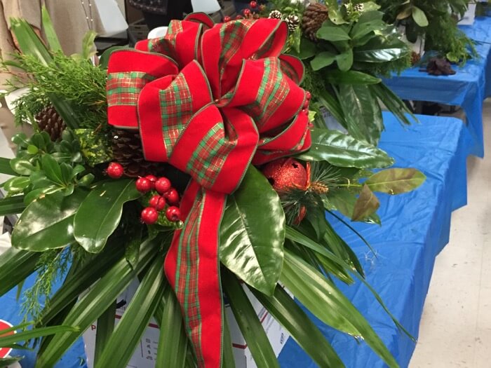 Red and Green mailbox decoration with bells photo by Kathy Miller