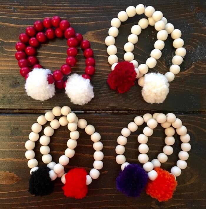 Alabama, Oklahoma, Georgia, Clemson Pom Pom Bracelets