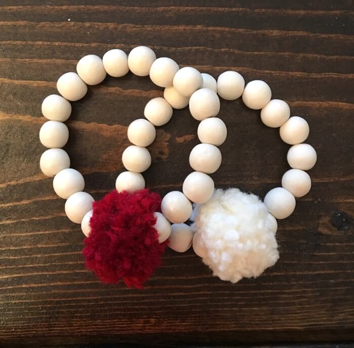 Oklahoma Pom Pom Crimson and Cream bracelet