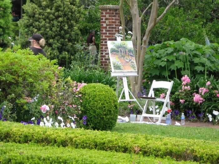 Painting in the Cummer Gardens photo by Kathy Miller