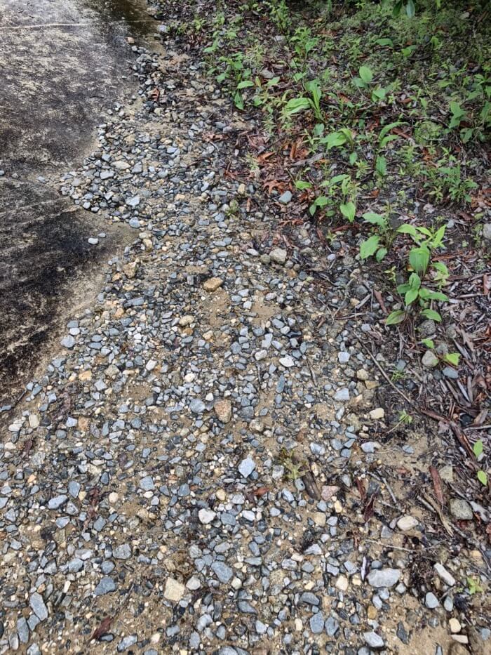 Gravel and granite rock trail in Panthertown photo by Kathy Miller