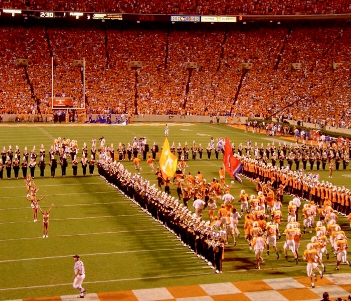 Running Through The T University of Tennessee football photo by Kathy Miller