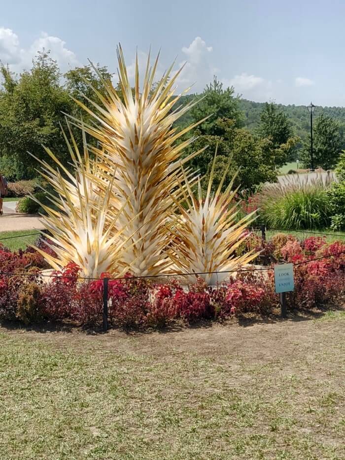 Alabaster and Amber Spire Towers 2018 Chihuly photo by Kathy Miller