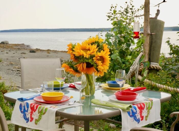 Flowers and Tablescate from the coast of Maine photo by Kathy Miller