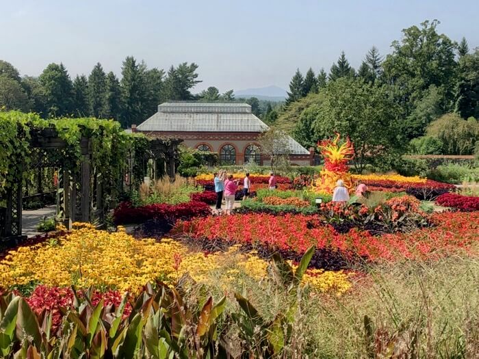 Paintbrush Tower Walled Gardern Chihuly at Biltmore photo by Kathy Miller