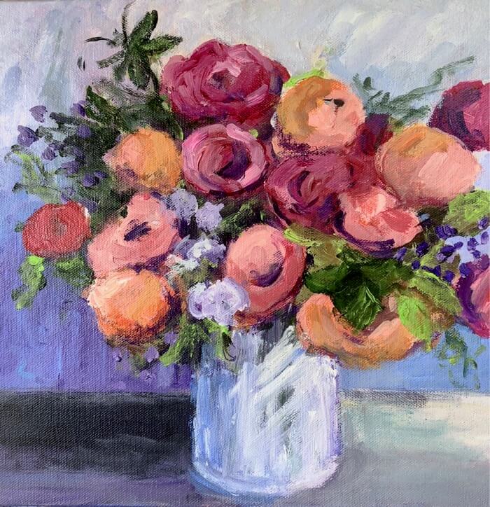 Peonies, Tulips and Sweet Peas Round 1 by Kathy Miller