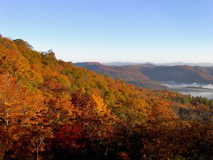 Fall colors from Camp Chimney photo by Kathy Miller