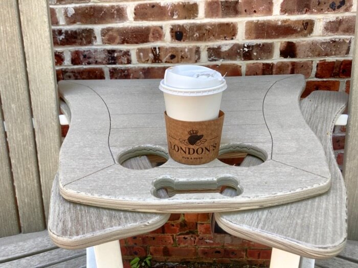 Cup of coffee and the bone table photo by Kathy Miller