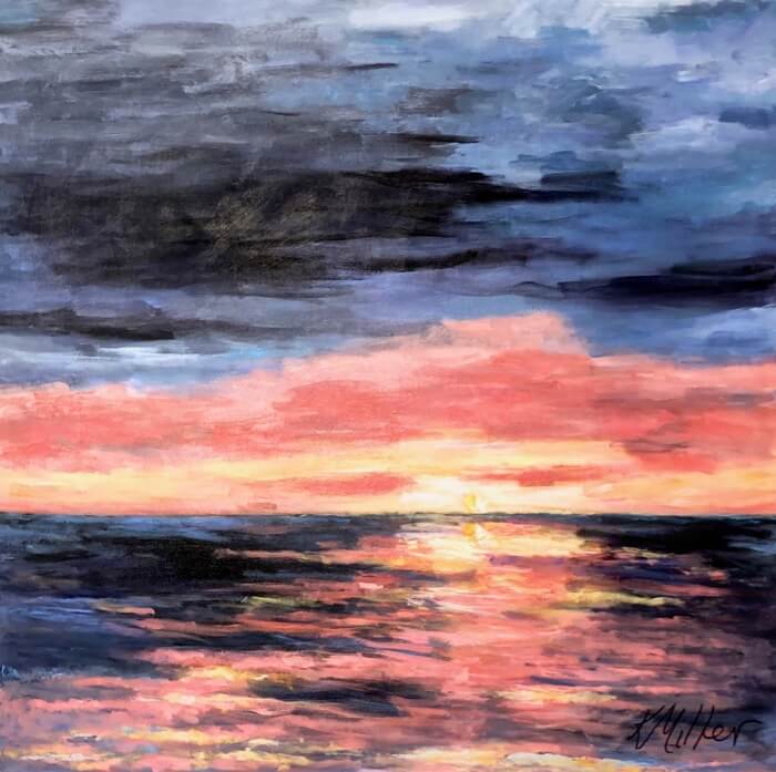 Amelia Sunrise II original painting by Kathy Miller Acrylic on canvas